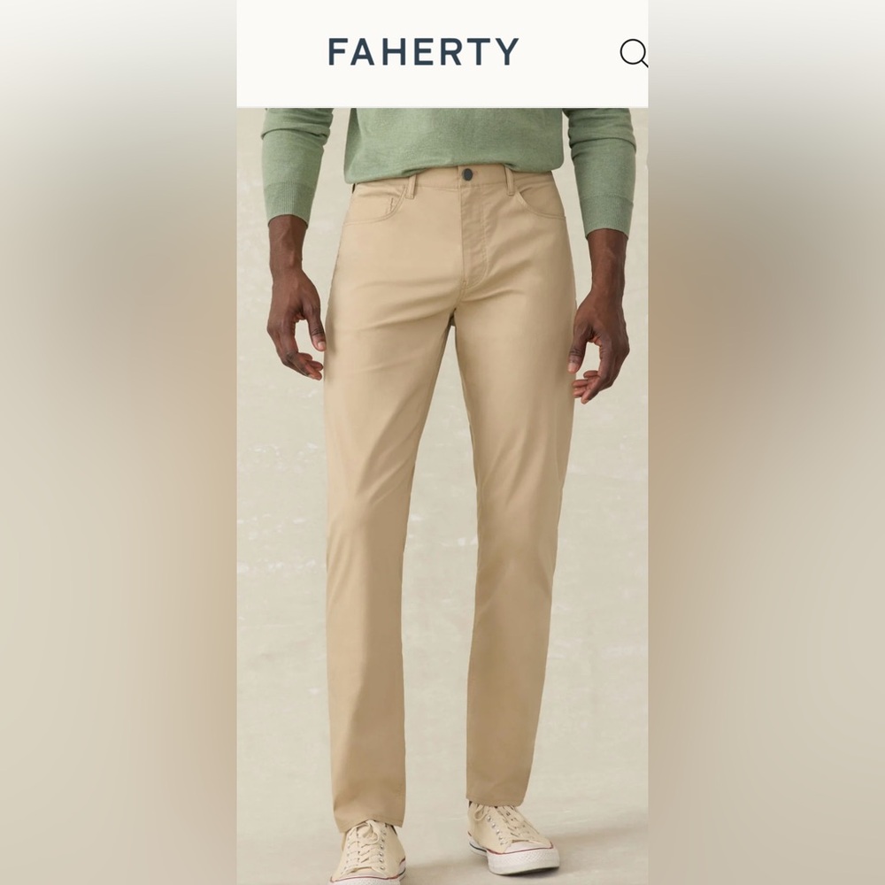 Faherty Reserve Men’s Size 29/32 Island West‎ Khaki 5-Pocket Movement Pants